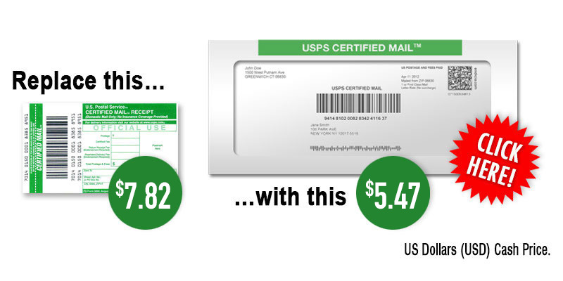 Certified Mail Labels Postage Savings